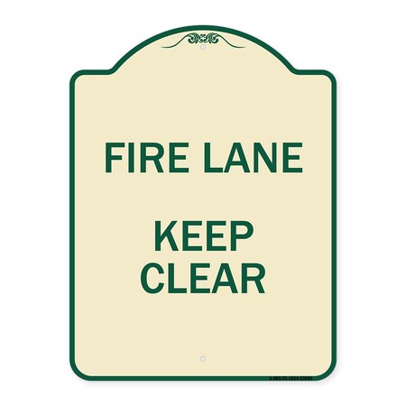 Signmission Fire Lane Keep Clear Heavy-Gauge Aluminum Architectural Sign, 24" x 18", TG-1824-23983 A-DES-TG-1824-23983